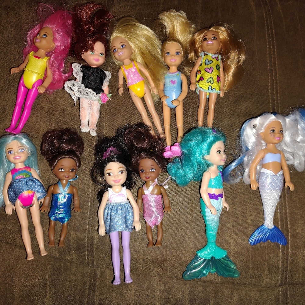 Barbies Little Sister Chelsea, Kelly Dolls